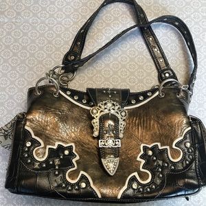 Western style with handbag studded w/ rhinestones
